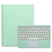 For iPad 10.2 2021 / Air 2019 Square Button 360 Degree Rotatable Bluetooth Keyboard Leather Case with Touchpad(Mint Green)