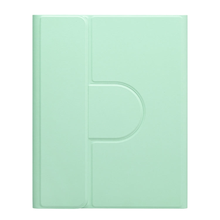For iPad 10.2 2021 / Air 2019 Square Button 360 Degree Rotatable Bluetooth Keyboard Leather Case with Touchpad(Mint Green)