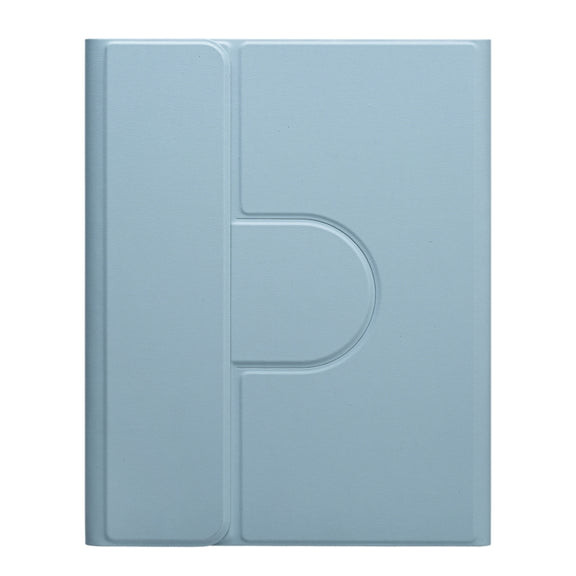 For iPad 10.2 2021 / Air 2019 Square Button 360 Degree Rotatable Bluetooth Keyboard Leather Case with Touchpad(Mist Blue)