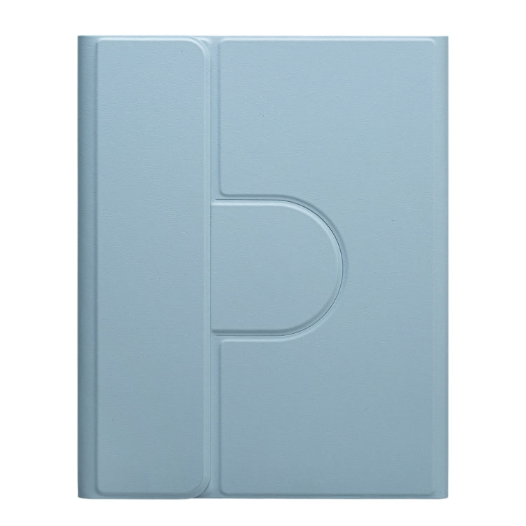 For iPad 10.2 2021 / Air 2019 Square Button 360 Degree Rotatable Bluetooth Keyboard Leather Case with Touchpad(Mist Blue)
