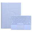 For iPad 10.2 2021 / Air 2019 Square Button 360 Degree Rotatable Bluetooth Keyboard Leather Case with Touchpad(Light Purple) - Universal by PMC TechLife | Online Shopping South Africa | PMC TechLife