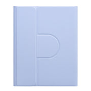 For iPad 10.2 2021 / Air 2019 Square Button 360 Degree Rotatable Bluetooth Keyboard Leather Case with Touchpad(Light Purple)