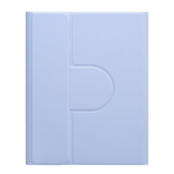 For iPad 10th Gen 10.9 2022 Square Button 360 Degree Rotatable Bluetooth Keyboard Leather Case with Touchpad(Light Purple)