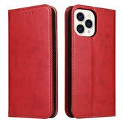 For iPhone 15 Pro Max Fierre Shann PU Genuine Leather Texture Phone Case(Red)