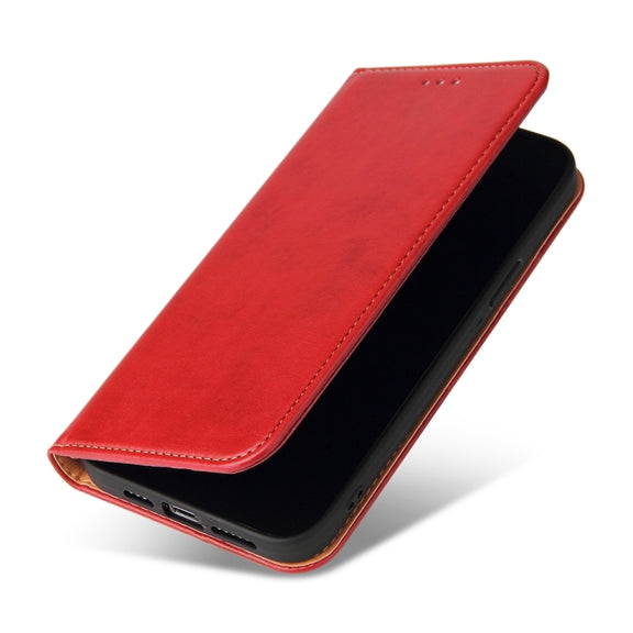 For iPhone 15 Pro Max Fierre Shann PU Genuine Leather Texture Phone Case(Red)