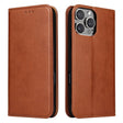 For iPhone 16 Pro Fierre Shann PU Genuine Leather Texture Phone Case(Brown) - iPhone 16 Pro Cases by FIERRE SHANN | Online Shopping South Africa | PMC TechLife | Buy Now Pay Later Mobicred