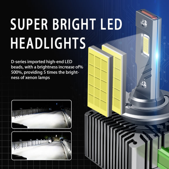 P15 1 Pair D4S / D4R DC10-32V / 35W / 6000K / 4000LM IP68 Water-resistant Car LED Headlight