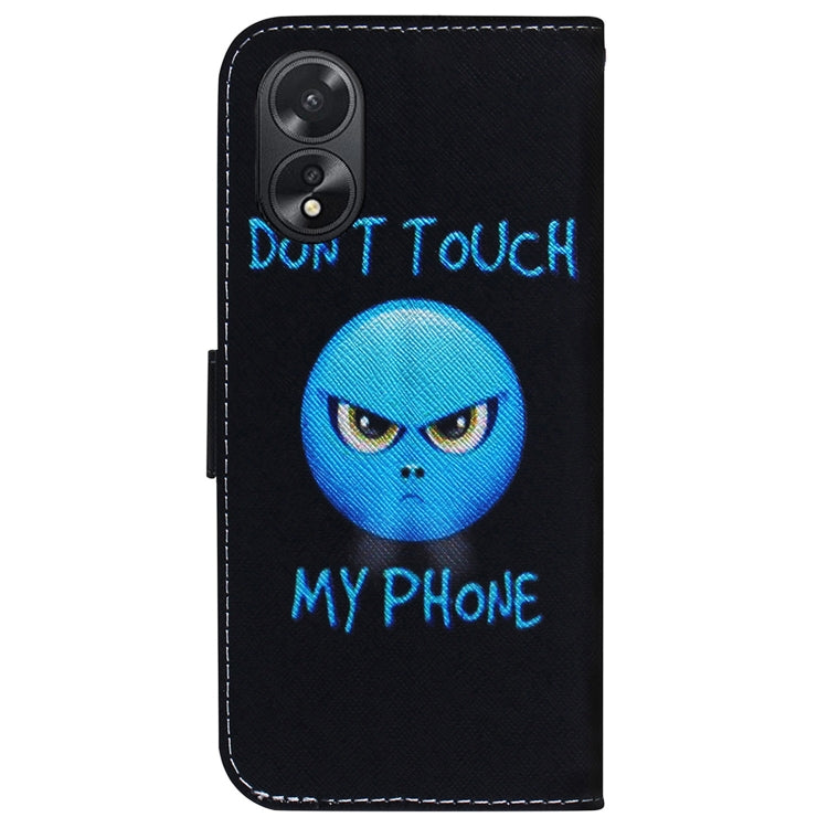 For OPPO A38 4G / A18 Coloured Drawing Flip Leather Phone Case(Anger)