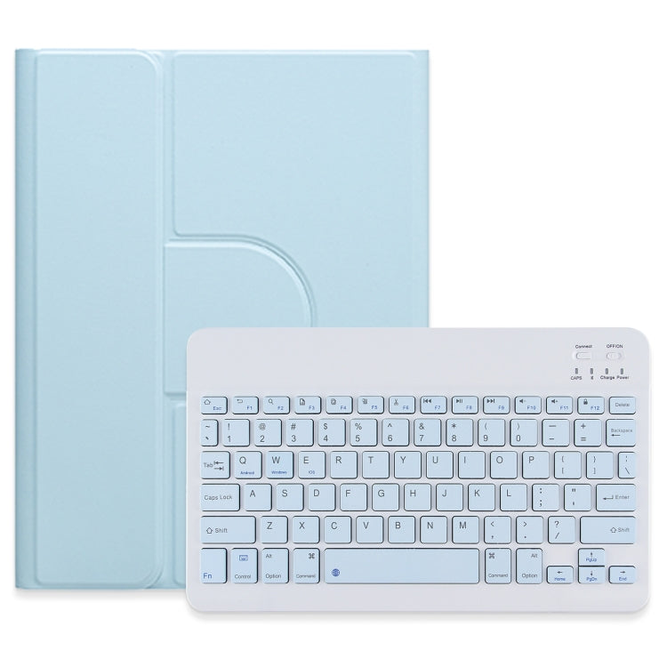 For iPad 10th Gen 10.9 2022 Square Button 360 Degree Rotatable Bluetooth Keyboard Leather Case(Sky Blue)