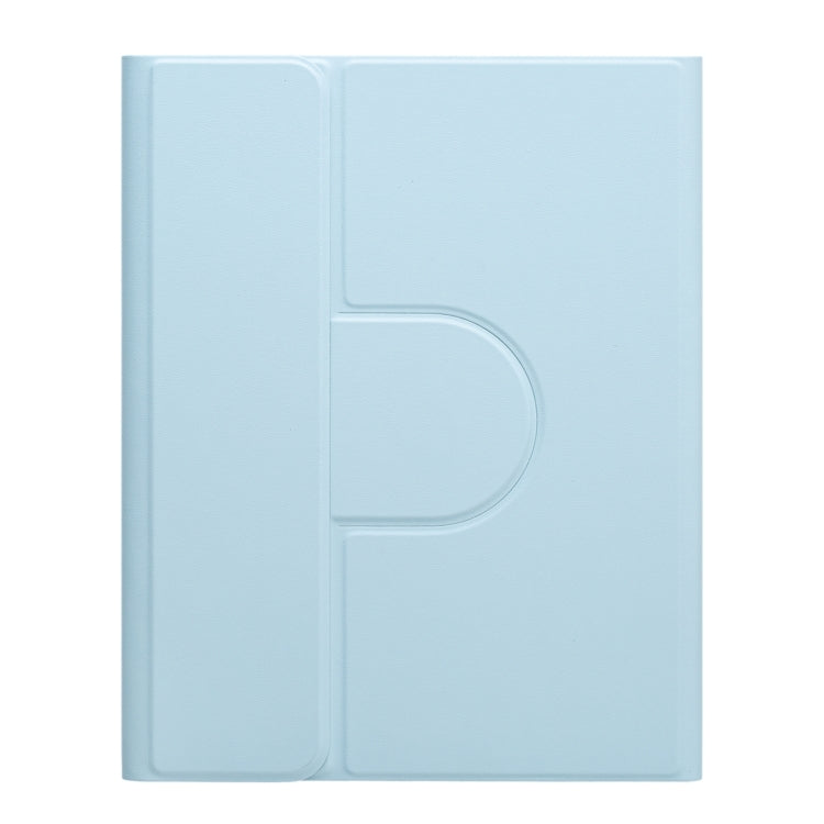 For iPad 10th Gen 10.9 2022 Square Button 360 Degree Rotatable Bluetooth Keyboard Leather Case(Sky Blue)
