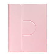For iPad 10th Gen 10.9 2022 Square Button 360 Degree Rotatable Bluetooth Keyboard Leather Case(Pink)