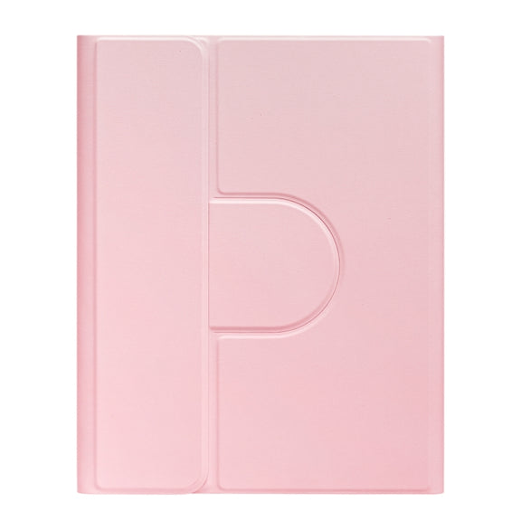For iPad 10th Gen 10.9 2022 Square Button 360 Degree Rotatable Bluetooth Keyboard Leather Case(Pink)