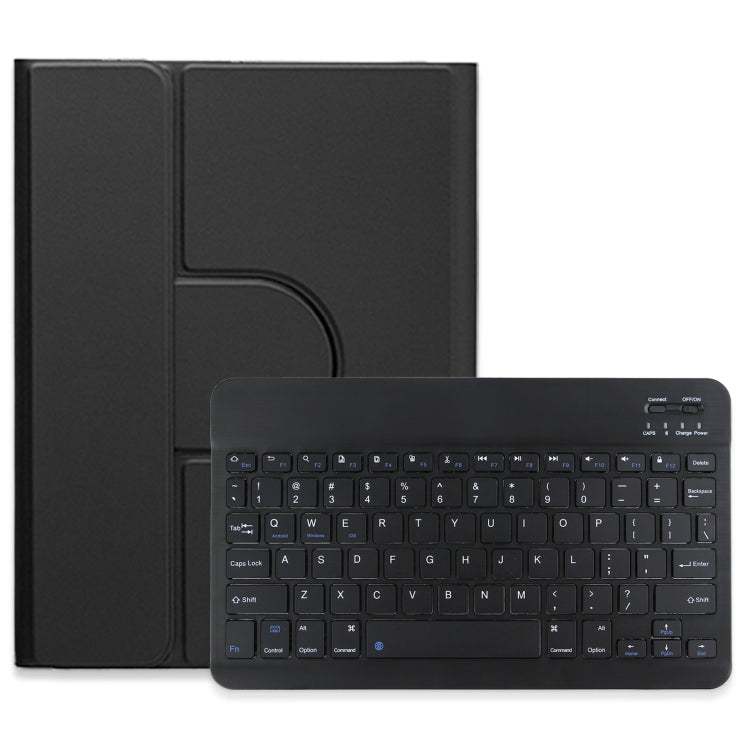 For iPad 10.2 2021 / Air 2019 Square Button 360 Degree Rotatable Bluetooth Keyboard Leather Case(Black)