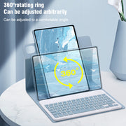 For iPad 10.2 2021 / Air 2019 Square Button 360 Degree Rotatable Bluetooth Keyboard Leather Case(Black)