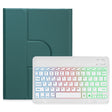 For iPad Air 2022 / iPad Pro 11 2021 Three-color Backlight White 360 Degree Rotatable Bluetooth Keyboard Leather Case(Dark Green) - Universal by PMC TechLife | Online Shopping South Africa | PMC TechLife