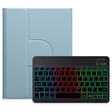 For iPad 10th Gen 10.9 2022 Three-color Backlight Black 360 Degree Rotatable Bluetooth Keyboard Leather Case(Mist Blue) - Universal by PMC TechLife | Online Shopping South Africa | PMC TechLife