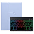 For iPad 10.2 2021 / Air 2019 Three-color Backlight Black 360 Degree Rotatable Bluetooth Keyboard Leather Case(Light Purple) - Universal by PMC TechLife | Online Shopping South Africa | PMC TechLife