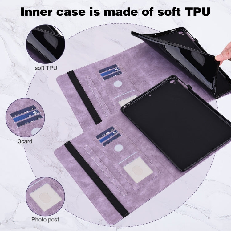 For Amazon Fire Max 11 Embossed Butterfly Pattern Leather Tablet Case(Purple)