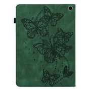 For Amazon Fire Max 11 Embossed Butterfly Pattern Leather Tablet Case(Green)