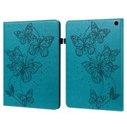 For Amazon Fire Max 11 Embossed Butterfly Pattern Leather Tablet Case(Blue)