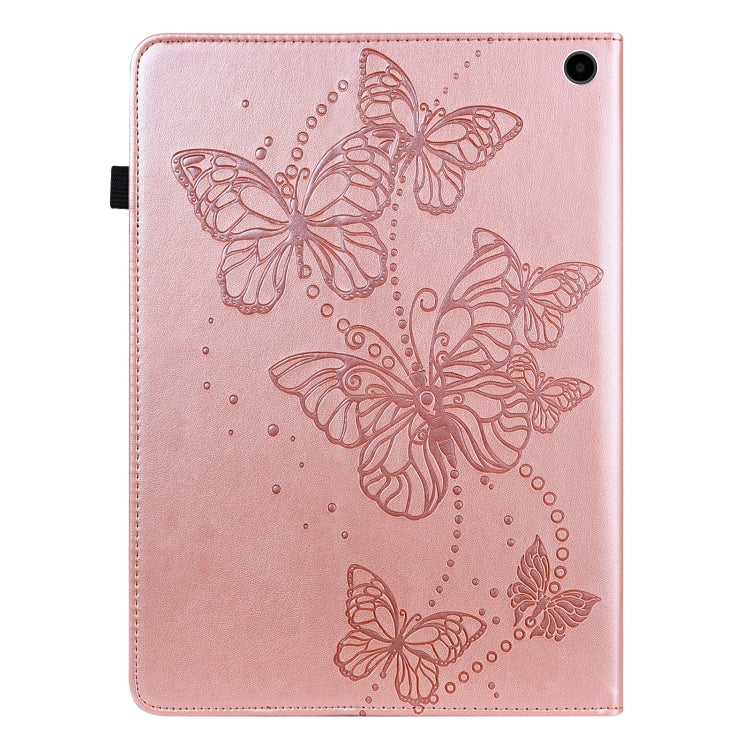 For Amazon Fire Max 11 Embossed Butterfly Pattern Leather Tablet Case(Pink)