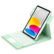 For iPad 10th Gen 10.9 2022 Round Button 360 Degree Rotatable Bluetooth Keyboard Leather Case with Touchpad(Mint Green) - Universal by PMC TechLife | Online Shopping South Africa | PMC TechLife