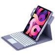 For iPad Air 2022 / iPad Pro 11 2021 Round Button 360 Degree Rotatable Bluetooth Keyboard Leather Case with Touchpad(Lavender Purple) - Universal by PMC TechLife | Online Shopping South Africa | PMC TechLife