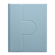 For iPad 10.2 2021 / Air 2019 Round Button 360 Degree Rotatable Bluetooth Keyboard Leather Case with Touchpad(Mist Blue)