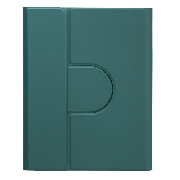For iPad 10th Gen 10.9 2022 Round Button 360 Degree Rotatable Bluetooth Keyboard Leather Case(Dark Green)