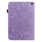 For Amazon Fire Max 11 Lace Flower Embossing Pattern Leather Tablet Case(Purple)