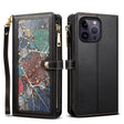 For iPhone 16 Pro Max ESEBLE Star Series Lanyard Zipper Wallet RFID Leather Case(Black) - free shipping - PMC TechLife - Order now!