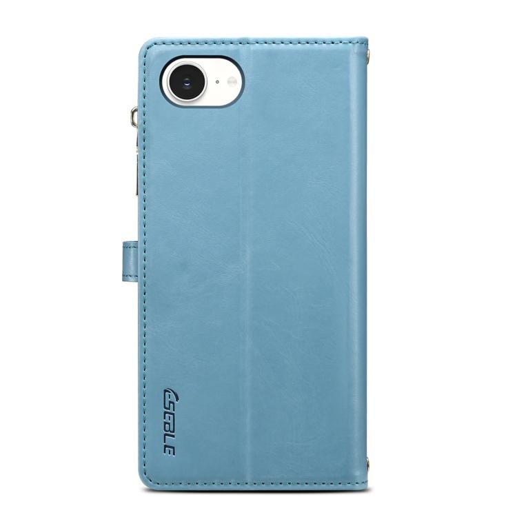 For iPhone 16e ESEBLE Star Series Lanyard Zipper Wallet RFID Leather Case(Blue)