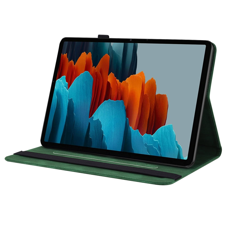 For Samsung Galaxy Tab S9+ Butterfly Flower Embossed Leather Tablet Case(Green)