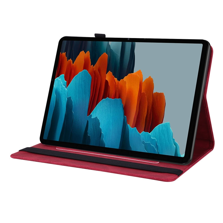 For Samsung Galaxy Tab S9+ Butterfly Flower Embossed Leather Tablet Case(Red)