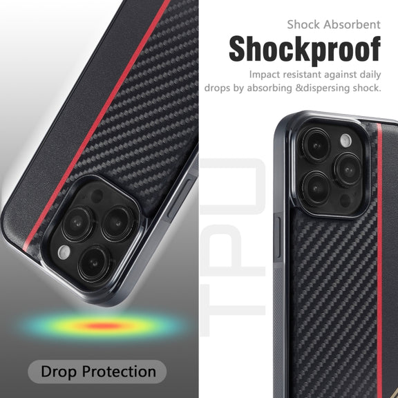 For Samsung Galaxy S24 Ultra 5G LC.IMEEKE 3 in 1 Carbon Fiber Texture Shockproof Phone Case(Black)