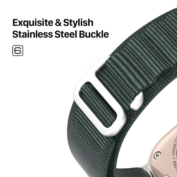 For Apple Watch SE 2022 44mm DUX DUCIS GS Series Nylon Loop Watch Band(Green)