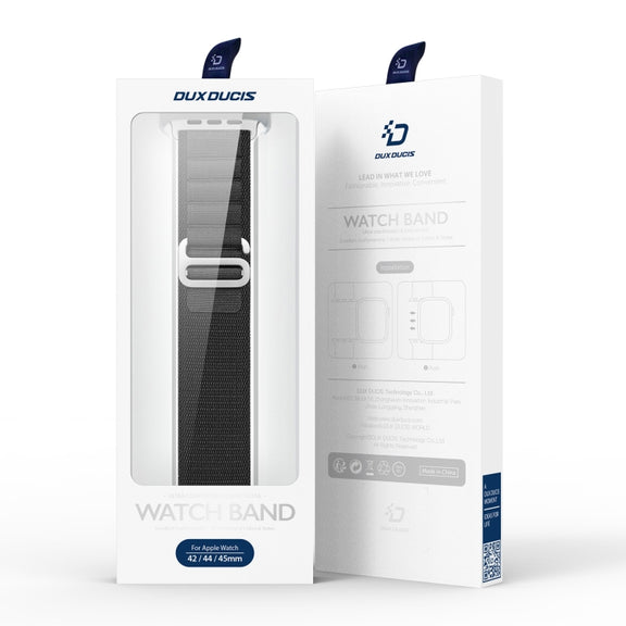 For Apple Watch Series 5 44mm DUX DUCIS GS Series Nylon Loop Watch Band(Black)