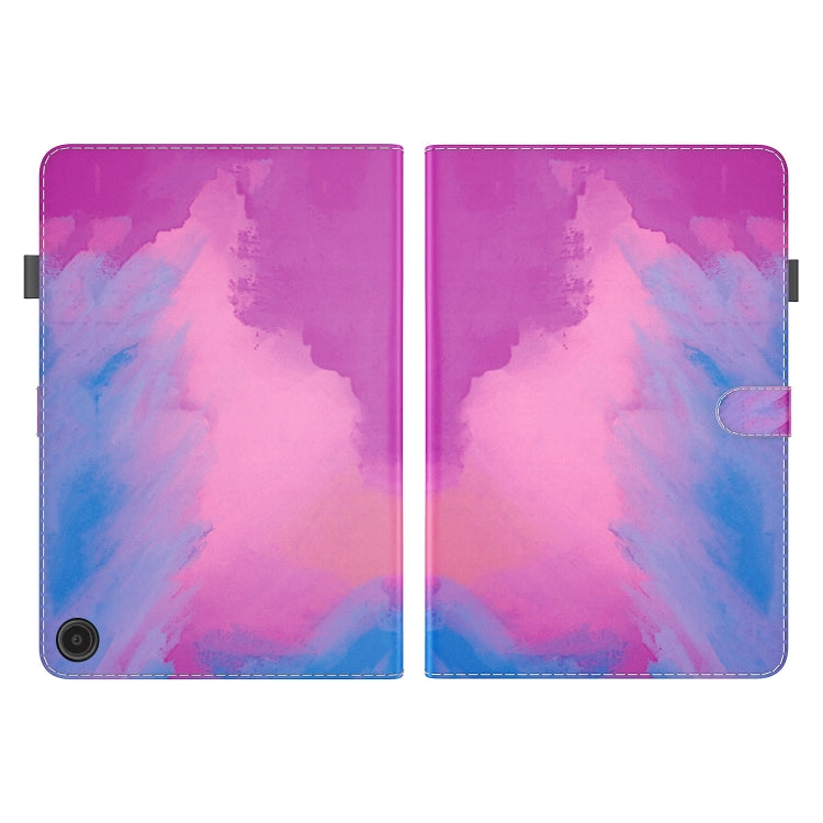 For Amazon Fire Max 11 Watercolor Pattern Flip Leather Tablet Case(Purple Red)