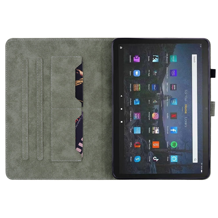 For Amazon Fire Max 11 Tiger Pattern Flip Leather Tablet Case(Purple)