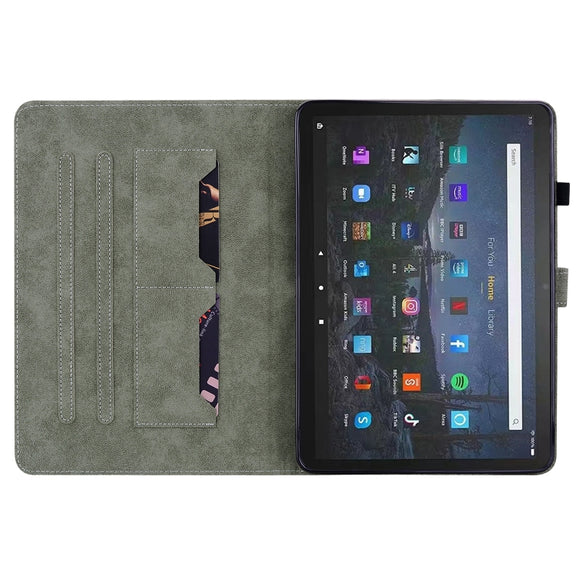 For Amazon Fire Max 11 Tiger Pattern Flip Leather Tablet Case(Purple)