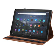 For Amazon Fire Max 11 Butterfly Flower Embossed Leather Tablet Case(Brown)