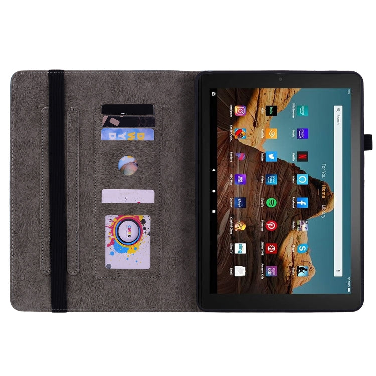 For Amazon Fire HD 10 2023 Butterfly Rose Embossed Leather Tablet Case(Green)