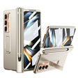 For Samsung Galaxy Z Fold5 Electroplating Corrugated Hinge Folding Phone Case with Pen Slot(Gold) - Galaxy Z Fold5 Cases by PMC TechLife | Online Shopping South Africa | PMC TechLife