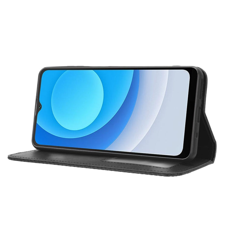 For Blackview A53 / A53 Pro Magnetic Buckle Retro Texture Leather Phone Case(Black)
