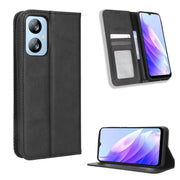 For Blackview A52 / A52 Pro Magnetic Buckle Retro Texture Leather Phone Case(Black)