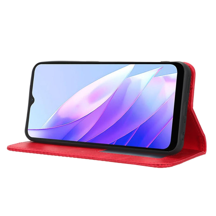 For Blackview A52 / A52 Pro Magnetic Buckle Retro Texture Leather Phone Case(Red)