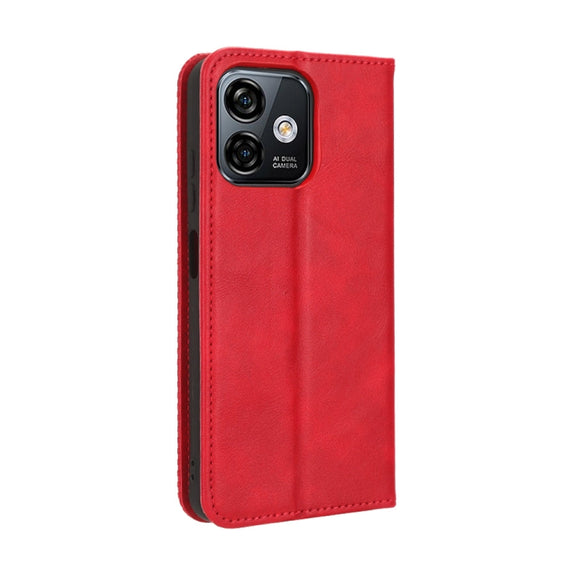 For Ulefone Note 16 Pro Magnetic Buckle Retro Texture Leather Phone Case(Red)