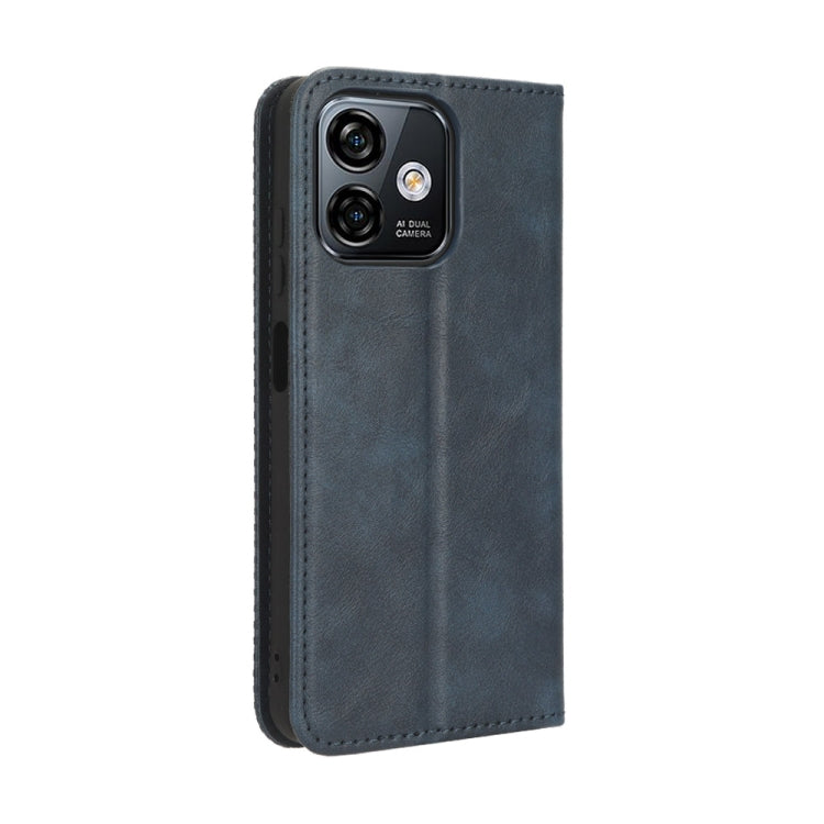 For Ulefone Note 16 Pro Magnetic Buckle Retro Texture Leather Phone Case(Blue)