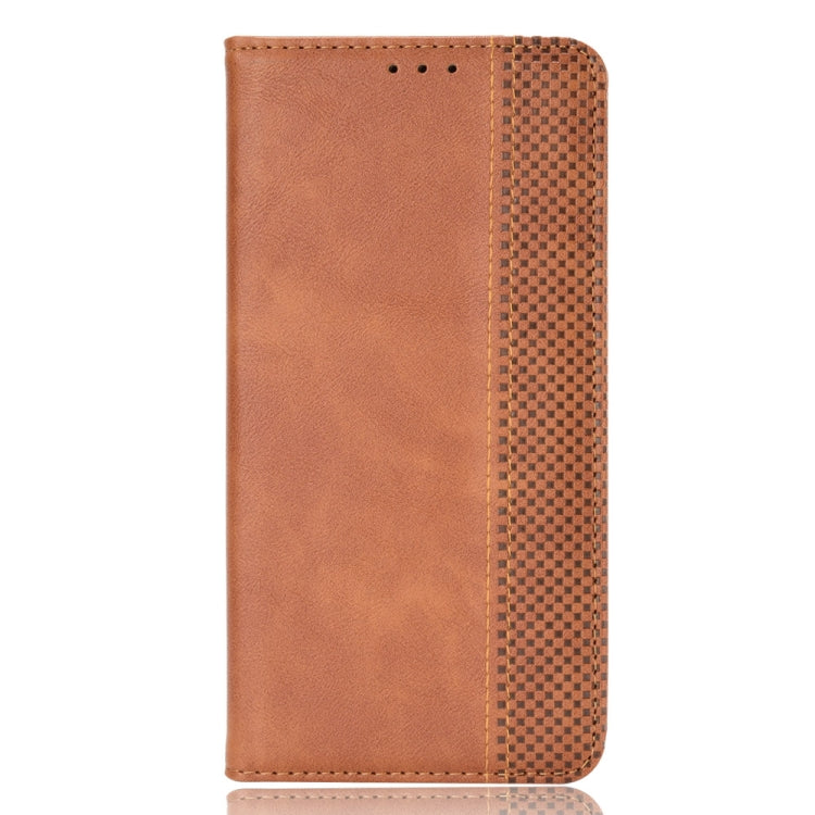 For Ulefone Note 16 Pro Magnetic Buckle Retro Texture Leather Phone Case(Brown)