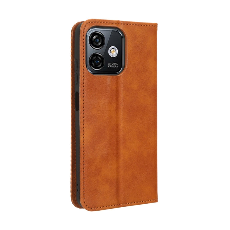 For Ulefone Note 16 Pro Magnetic Buckle Retro Texture Leather Phone Case(Brown)